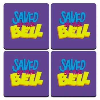 Saved by the Bell, ΣΕΤ 4 Σουβέρ ξύλινα τετράγωνα (9cm)
