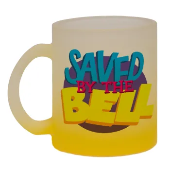 Saved by the Bell, Κούπα γυάλινη δίχρωμη με βάση το κίτρινο ματ, 330ml