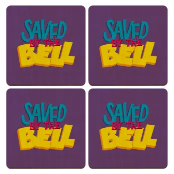 Saved by the Bell, ΣΕΤ x4 Σουβέρ ξύλινα τετράγωνα plywood (9cm)