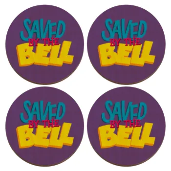 Saved by the Bell, ΣΕΤ x4 Σουβέρ ξύλινα στρογγυλά plywood (9cm)