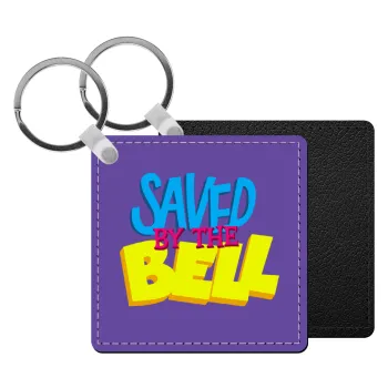 Saved by the Bell, Μπρελόκ Δερματίνη, τετράγωνο ΜΑΥΡΟ (5x5cm)