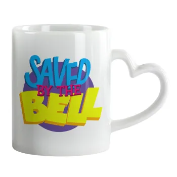 Saved by the Bell, Mug heart handle, ceramic, 330ml