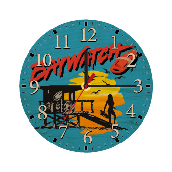 Baywatch, Ρολόι τοίχου ξύλινο plywood (20cm)