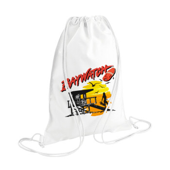 Baywatch, Backpack pouch GYMBAG white (28x40cm)