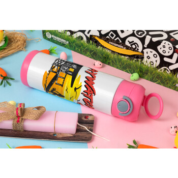 Baywatch, Easter candle, Childrens hot water bottle, stainless steel, with safety straw, PINK (500ml)