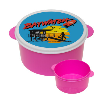 Baywatch, ΡΟΖ παιδικό δοχείο φαγητού (lunchbox) πλαστικό (BPA-FREE) Lunch Βox M16 x Π16 x Υ8cm