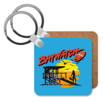 Baywatch, Μπρελόκ Ξύλινο τετράγωνο MDF