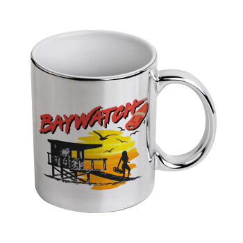 Baywatch, Mug ceramic, silver mirror, 330ml