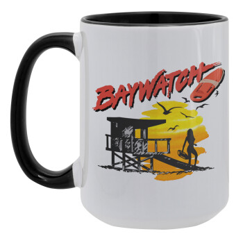 Baywatch, Κούπα Mega 15oz, κεραμική Μαύρη, 450ml
