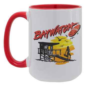 Baywatch, Κούπα Mega 15oz, κεραμική Κόκκινη, 450ml