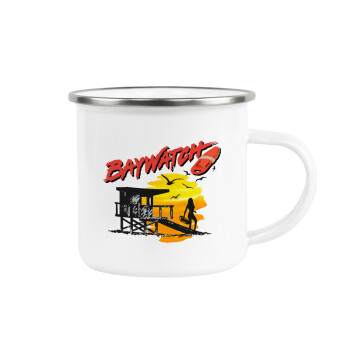 Baywatch, Metallic enamel cup white 360ml