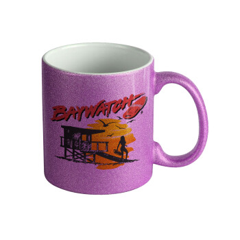 Baywatch, Κούπα Μωβ Glitter που γυαλίζει, κεραμική, 330ml