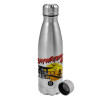 Metallic water bottle, stainless steel, 750ml