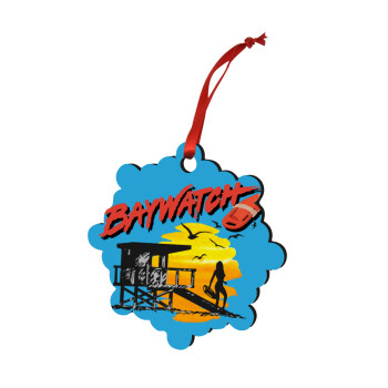 Baywatch, Christmas ornament snowflake wooden 7.5cm