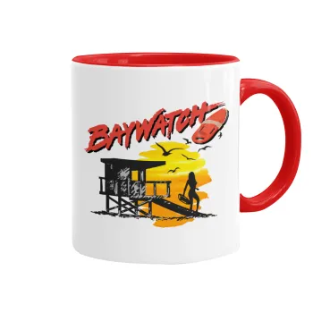 Baywatch, Mug colored red, ceramic, 330ml