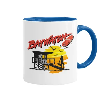Baywatch, Mug colored blue, ceramic, 330ml