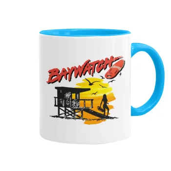 Baywatch, Κούπα χρωματιστή γαλάζια, κεραμική, 330ml