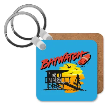 Baywatch, Μπρελόκ Ξύλινο τετράγωνο MDF