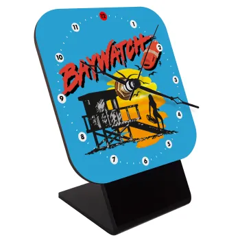 Baywatch, Quartz Wooden table clock with hands (10cm)