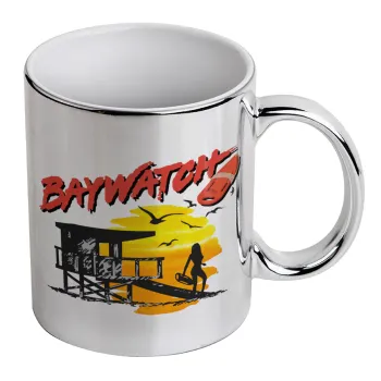 Baywatch, Mug ceramic, silver mirror, 330ml