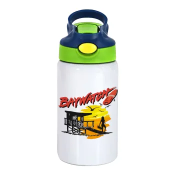 Baywatch, Παιδικό παγούρι θερμό, ανοξείδωτο, με καλαμάκι ασφαλείας, πράσινο/μπλε (350ml)