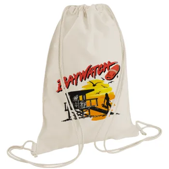 Baywatch, Τσάντα πλάτης πουγκί GYMBAG natural (28x40cm)