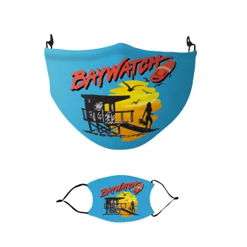 Baywatch, Μάσκα υφασμάτινη παιδική πολλαπλών στρώσεων με υποδοχή φίλτρου