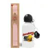 Easter Set, metallic aluminum bottle (500ml) & aromatic flat Easter candle (30cm) (PINK)