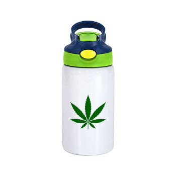 Weed, Παιδικό παγούρι θερμό, ανοξείδωτο, με καλαμάκι ασφαλείας, πράσινο/μπλε (350ml)