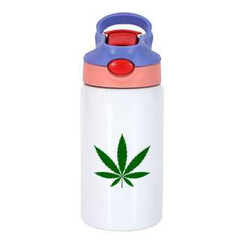 Weed, Children's hot water bottle, stainless steel, with safety straw, pink/purple (350ml)