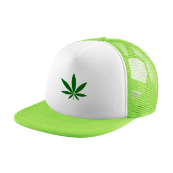 Weed, Καπέλο Soft Trucker με Δίχτυ Πράσινο/Λευκό
