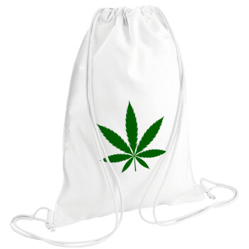 Weed, Τσάντα πλάτης πουγκί GYMBAG λευκή (28x40cm)