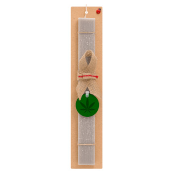 Weed, Easter Set, wooden keychain & scented Easter candle flat (30cm) (GRAY)