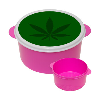 Weed, ΡΟΖ παιδικό δοχείο φαγητού (lunchbox) πλαστικό (BPA-FREE) Lunch Βox M16 x Π16 x Υ8cm