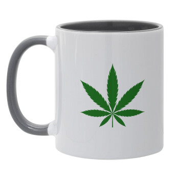 Weed, Κούπα χρωματιστή γκρι, κεραμική, 330ml