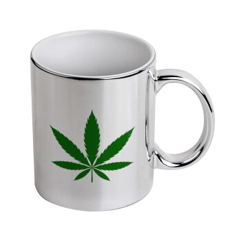 Weed, Mug ceramic, silver mirror, 330ml