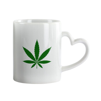 Weed, Mug heart handle, ceramic, 330ml