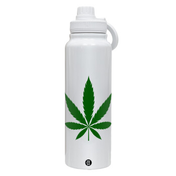 Weed, 1L Stainless Steel Thermal Bottle with Phone Holder & Double Wall Insulation