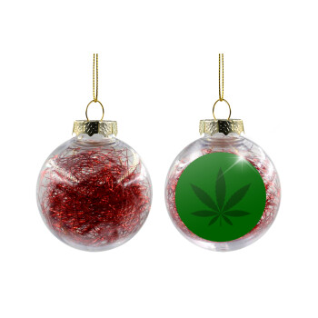Weed, Χριστουγεννιάτικη μπάλα δένδρου διάφανη με κόκκινο γέμισμα 8cm