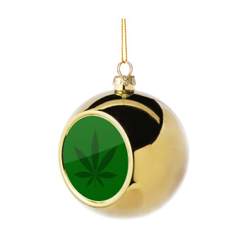 Weed, Golden Christmas tree ball ornament 8cm