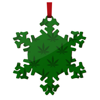 Weed, Christmas ornament wooden snowflake 9cm