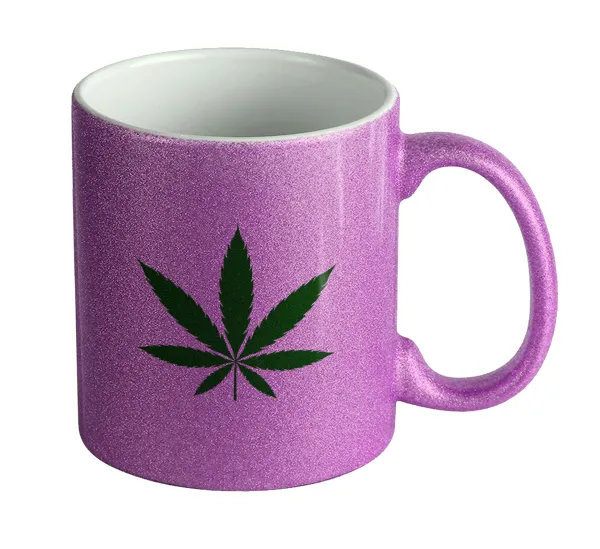Weed — Κούπα Μωβ Glitter που γυαλίζει, κεραμική, 330ml