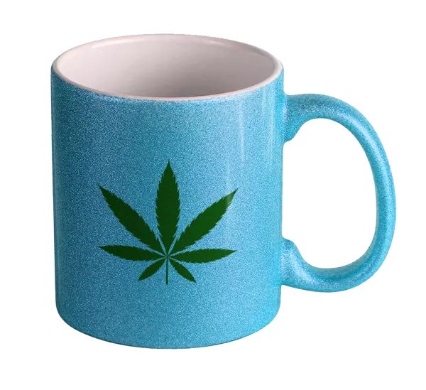 Weed — Light blue glitter mug that sparkles, ceramic, 330ml