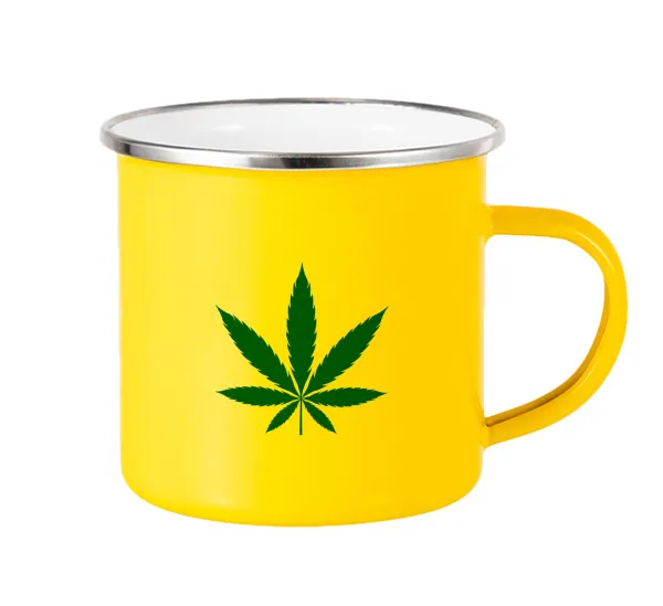 Weed — Yellow Enamel Metallic Cup 360ml