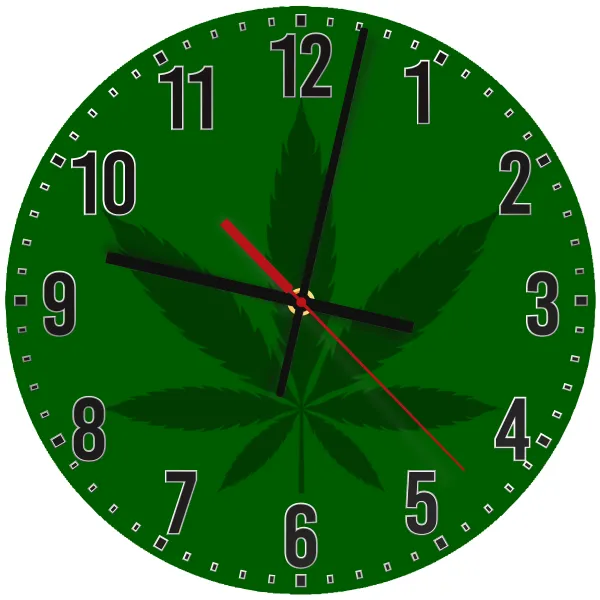 Weed — Wooden wall clock (30cm)