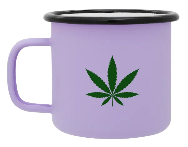 Weed — Metal enamel mug, matte light pastel purple, 360ml