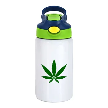 Weed, Παιδικό παγούρι θερμό, ανοξείδωτο, με καλαμάκι ασφαλείας, πράσινο/μπλε (350ml)