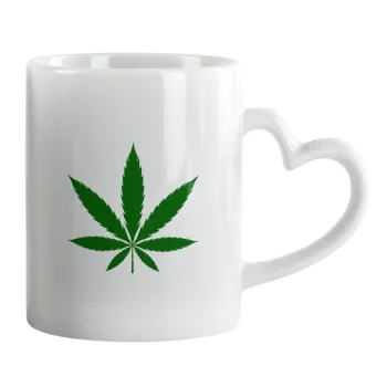 Weed, Mug heart handle, ceramic, 330ml