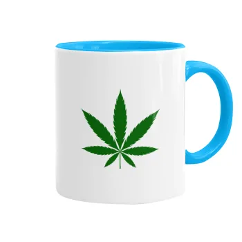 Weed, Κούπα χρωματιστή γαλάζια, κεραμική, 330ml