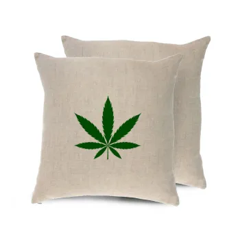 Weed, Μαξιλάρι καναπέ ΛΙΝΟ 40x40cm περιέχεται το  γέμισμα